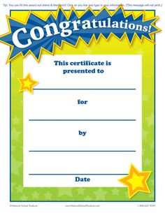 Printable Congratulations! Award for Teachers (Free) :: National ...