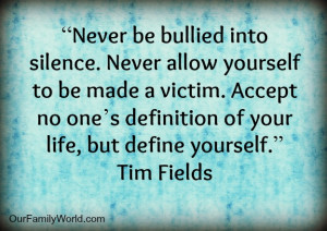 Never be bullied into silence