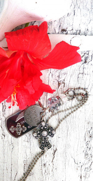 Cross Quote Necklace | Assemblage Necklace | Protection Necklace | Dog ...