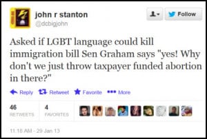 tweet lindsey graham immigration gay rights