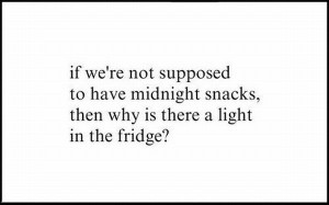 ... Snacks,then why is there a light In the Fridge! ~ Inspirational Quote