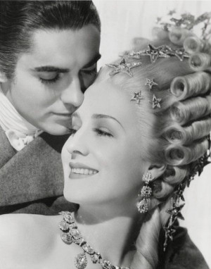 Norma Shearer and Tyrone Power in a publicity photo for Marie ...