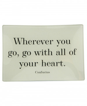 Inspirational Glass Trinket Tray with Confucius Quote: