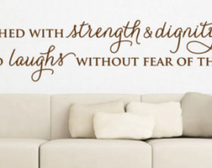 Wall Vinyl Quote - Proverbs 31:25 - 