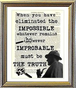 SHERLOCK-HOLMES-and-The-Truth-quote-Antique-book-page
