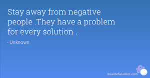 Stay away from negative people .They have a problem for every solution ...
