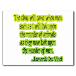 Leonardo Da Vinci vegetarian quote Postcards