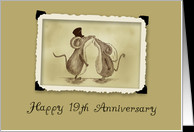 Happy 19th Anniversary - Kissing Mice card - Product #859621