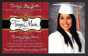School Colors Graduation Announcement