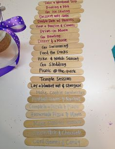 DIY! cute date ideas on popsicle sticks. me or him pick one out of a ...
