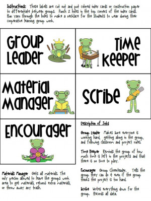 Cooperative Learning Group Labels freebie