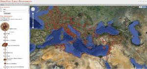 map of the third century state of the roman road network used