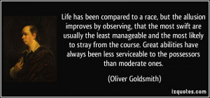 Life has been compared to a race, but the allusion improves by ...