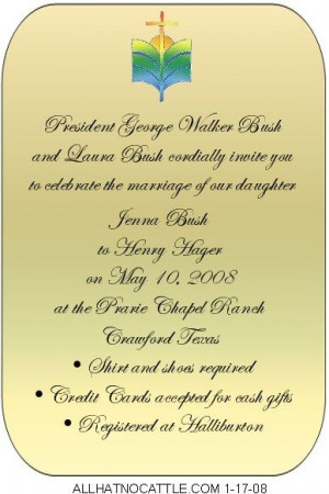 Jenna Bush's wedding invitation