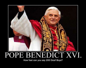 pope benedict xvi evil. Pope Benedict XVI is greeted Pope Benedict XVI ...