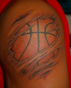 Skin Basketball Tattoos On Bicep
