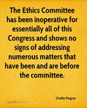 Chellie Pingree - The Ethics Committee has been inoperative for ...