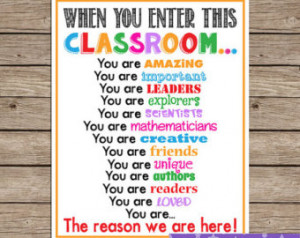 When You Enter This Classroom Rules Teacher Appreciation Sign Poster ...