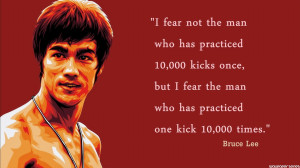 Bruce Lee - Practiced Quotes Wallpaper
