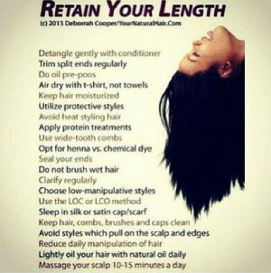Natural hair tips to retain length