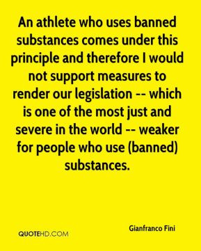 Gianfranco Fini - An athlete who uses banned substances comes under ...