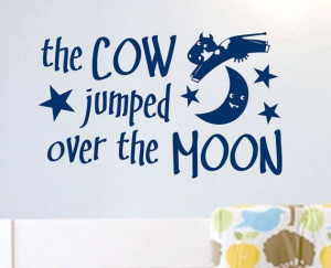 Nursery Rhyme Wall Quote Cow Jumped over the Moon on Etsy, $13.00