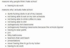 Hate School Quotes Tumblr Reasons why i hate school
