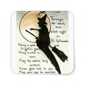 Halloween Witch / Witches Quote / Poem / Spell Square Sticker