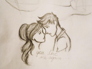 Cute Couples Kissing Drawings
