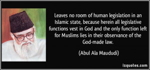 human legislation in an Islamic state, because herein all legislative ...