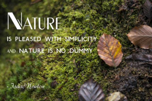 Nature is pleased with simplicity. And nature is no dummy. Isaac ...