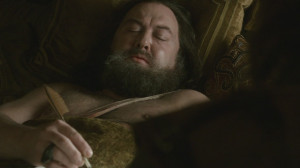 Robert Baratheon signs a document confirming Eddard Stark as Protector ...