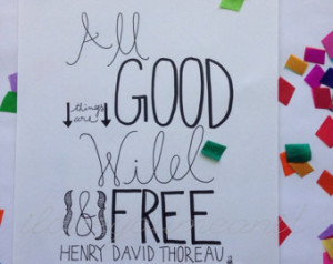 Wild & Free Henry David Thoreau Quo te Print ...
