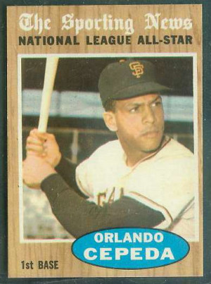 1962 Topps #390 Orlando Cepeda All-Star [#a] (Giants) Baseball cards ...