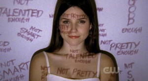 Brooke during her yearbook project with Chase .