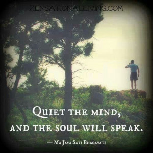 Quiet the mind, and the soul will speak.