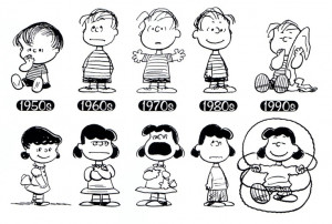 Linus and Lucy Van Pelt through the ages