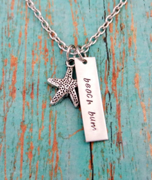 Hand Stamped Beach Quote Necklaces -The Work of 6 Artisans