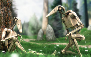 Battle Droids - Action Games Wallpaper Image featuring Star Wars