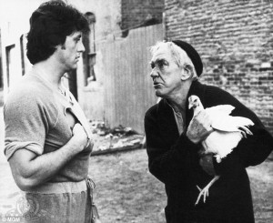 Chicken scene: Mickey played by Burgess Meredith made Rocky chase ...