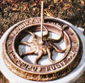 Rome Father Time Sundial With Motto And Brass Construction