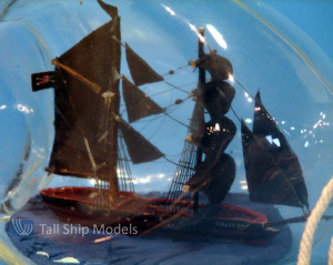 Model Pirate Ships in a Bottle