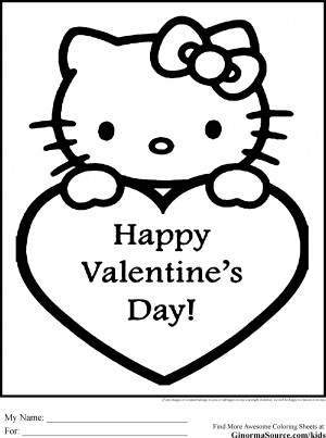 Coloring Pages Hello Kitty Valentines