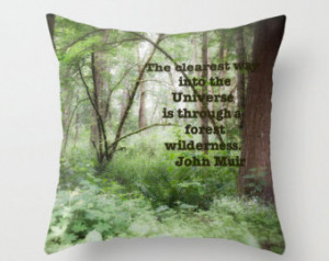 ... , Outdoors, John Muir Wilderness Quote, Decorative Throw Pillow Cover