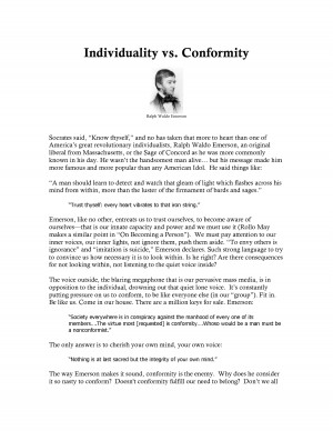 Individuality Vs Conformity picture