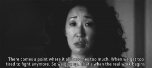 heartbroken passion Grey's Anatomy Cristina Yang Sandra Oh love gif ...