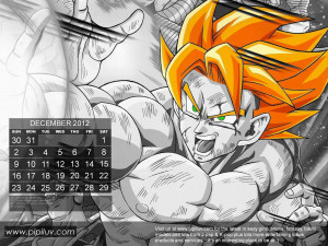 free 2012 anime calendar-dragon ball z 2012 calendar-pipiluv.com