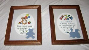 Baby-Room-Picture-Set-Bible-Sayings-Professionally-Framed-Matted-Oak ...