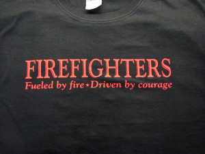 Firefighter Girlfriend Sayings Firefighter t-shirt, fueled by