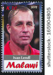 ... - CIRCA 2012: stamp printed by Malawi, shows Ivan Lendl, circa 2012